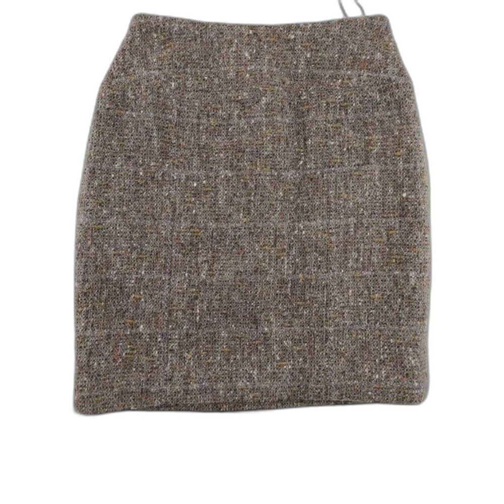 Chanel Iconic Tweed Skirt Vintage Y2K Brown Metallic Pencil Skirt Size 6 EUC